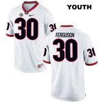 Youth Georgia Bulldogs NCAA #30 Ed Ferguson Nike Stitched White Authentic College Football Jersey AYM6154KA